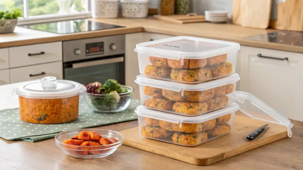 Storage and reheating tips for Carrot Fritters.