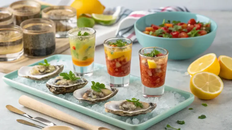 Creative serving ideas for Oyster Shooters.