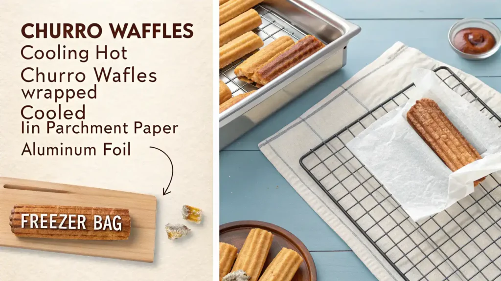 Storage methods for churro waffles.
