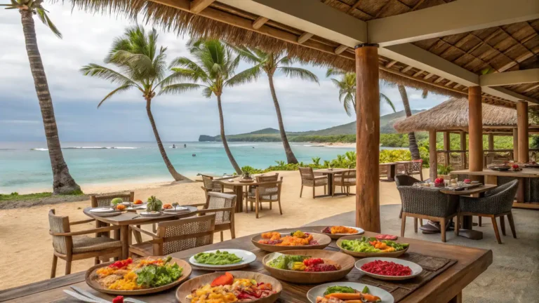 A beautiful beachside restaurant serving Hawaiian cuisine.