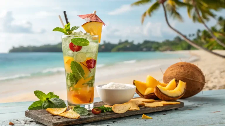 Serving suggestions for the Siren of the Tropics drink.