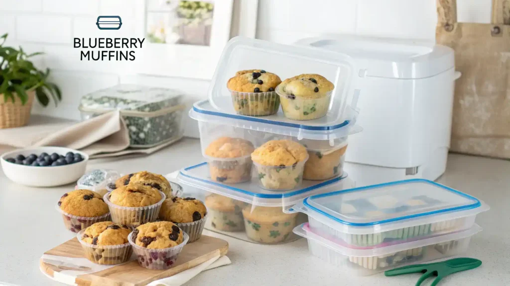 Proper storage methods for blueberry muffins.