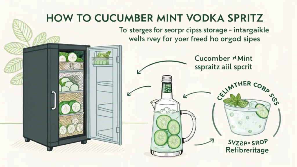 Storage tips for Cucumber Mint Vodka Spritz.