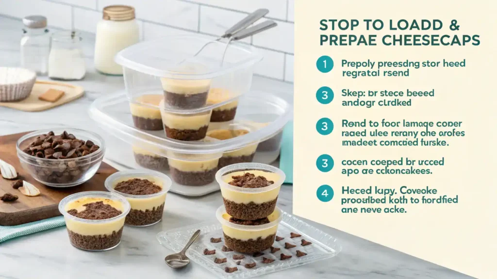 Storage tips for Loaded Brownie Cheesecake Cups, including refrigeration and freezing methods.