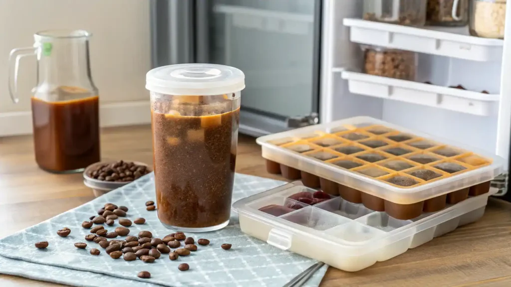 Storing Miso-Spiked Coffee in an airtight container.