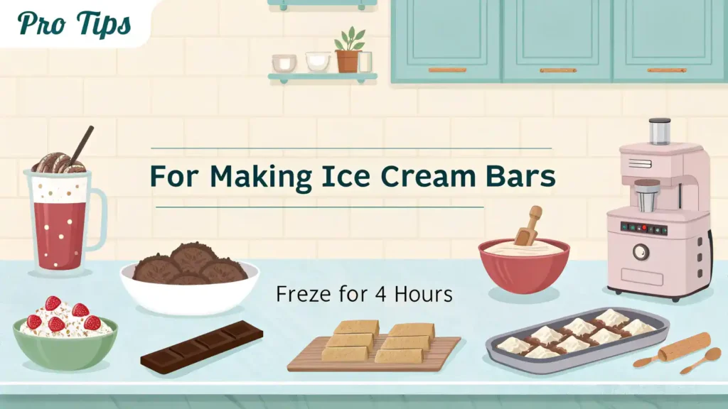A mouth-watering image of beautifully crafted ice cream bars, perfect for summer enjoyment, featuring a variety of flavors and toppings.