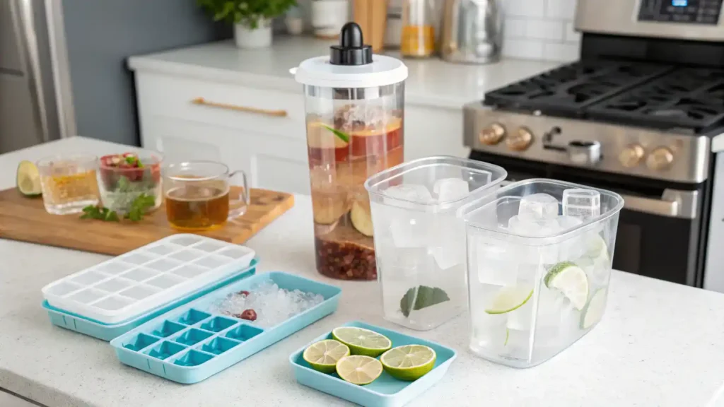 Storage tips for Rum and Tonic mocktail, including airtight containers and ice cube trays.