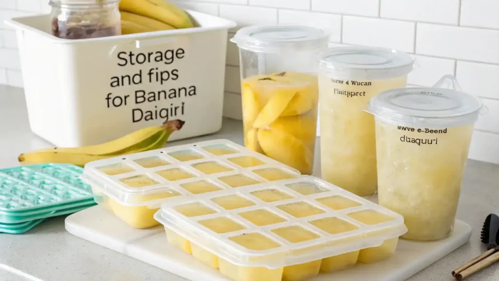 Storage tips for leftover Banana Daiquiri mocktail.