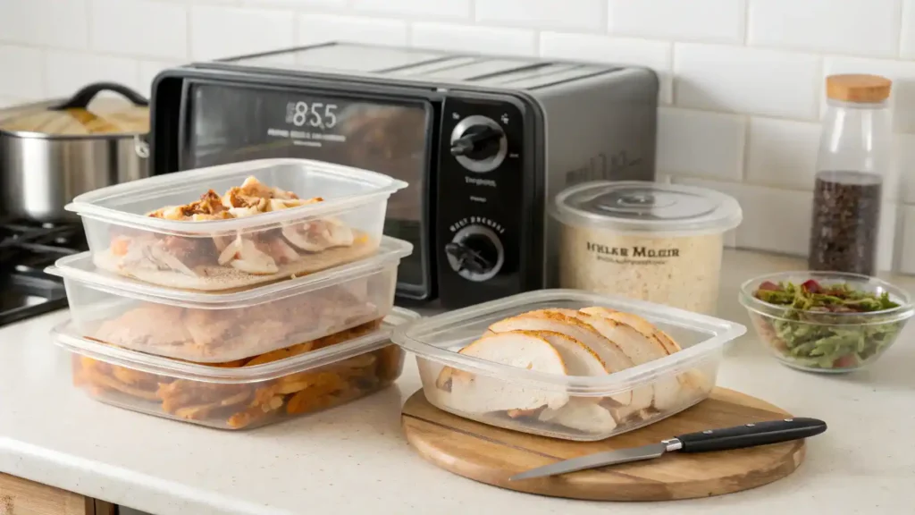 Storage and reheating tips for rotisserie chicken leftovers.