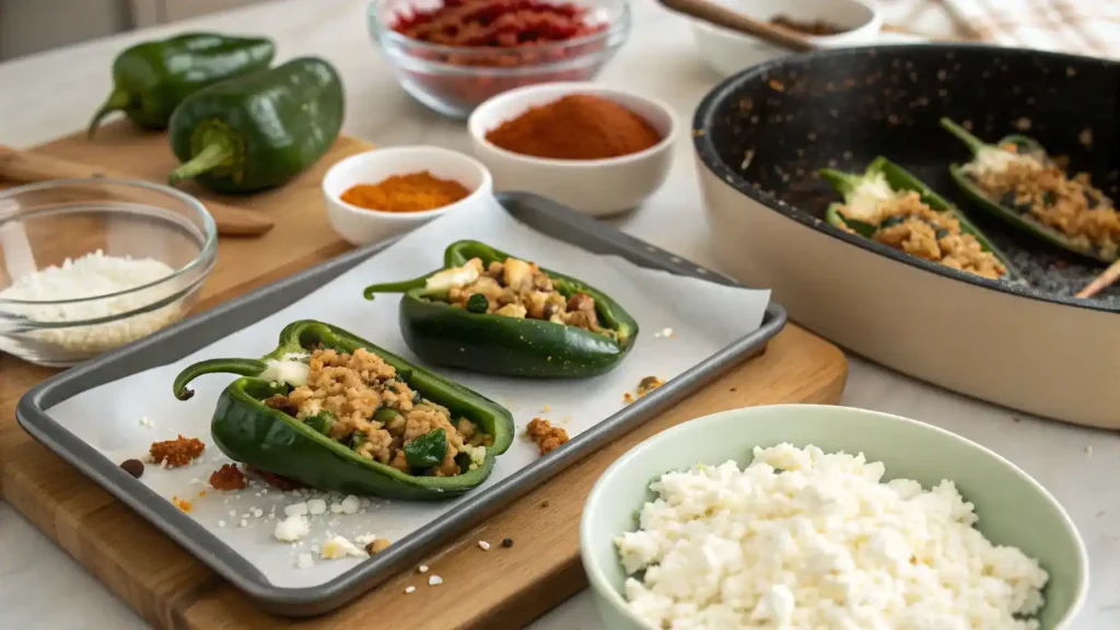 Pro tips for making the best stuffed poblano peppers.