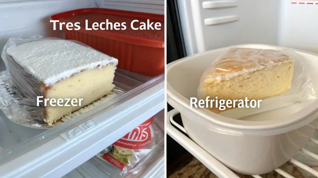 Storage methods for tres leches cake.