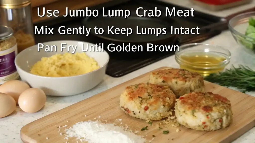 Pro tips for making JUMBO LUMP CRAB CAKES.