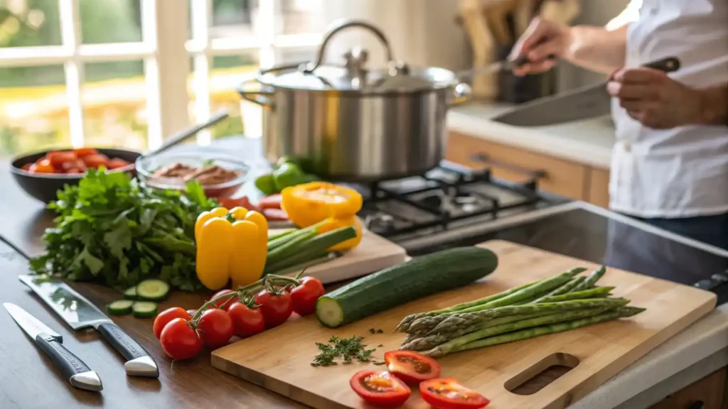 Pro tips for making Primavera with fresh vegetables and herbs.