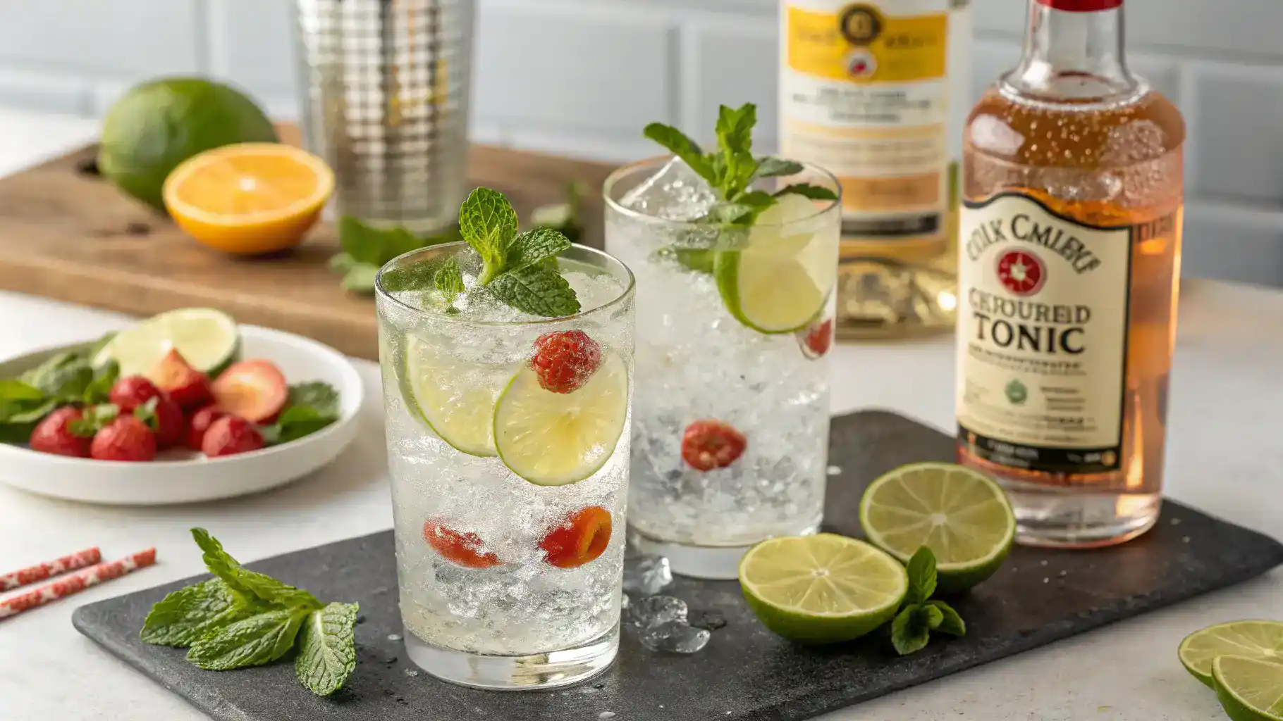 Pro tips for making a Rum and Tonic mocktail, including high-quality tonic water and garnishes.
