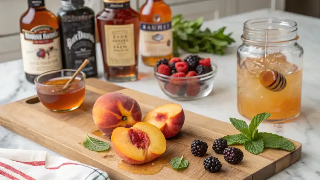 Pro tips for making the perfect Peach-Bourbon drink.