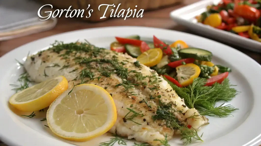 Chef preparing Gortons Tilapia with pro tips in a kitchen.