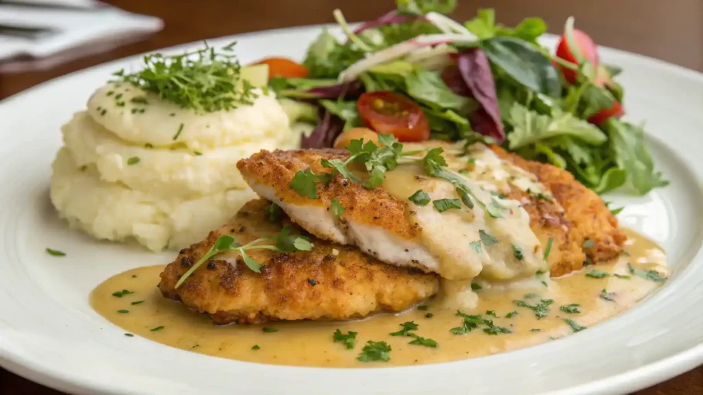 Deliciously plated Ranch Chicken with sides.